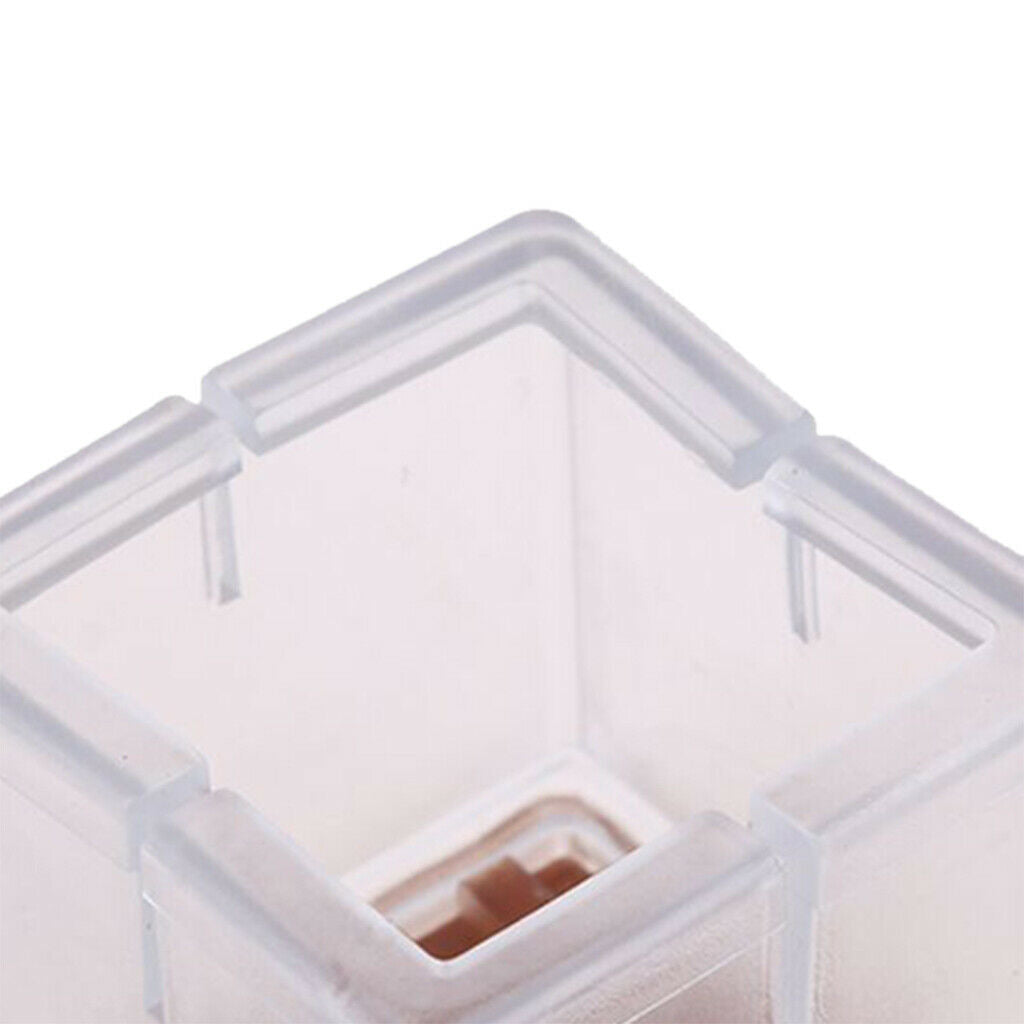 10 Chair Leg Caps Coffee Table Glides Rubber Ends Clear Square Leg 42-48mm