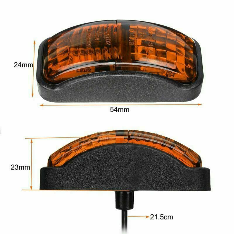10x Amber LED Side Clearance Marker Lights 12V-24V for Car Truck Trailer Pickup