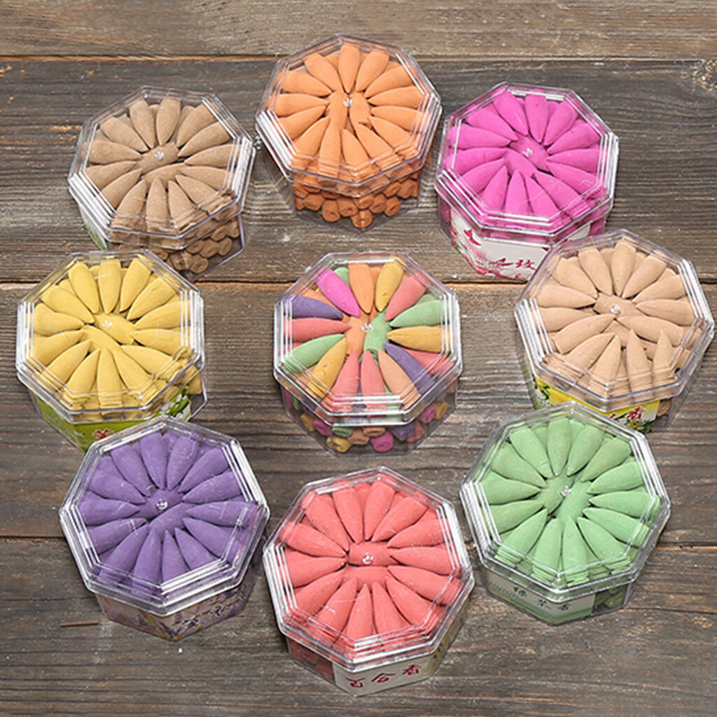 70Pcs Mixed Incense Bullet Cone Zen Yoga Tea House Smoke Tower Backflow Cone