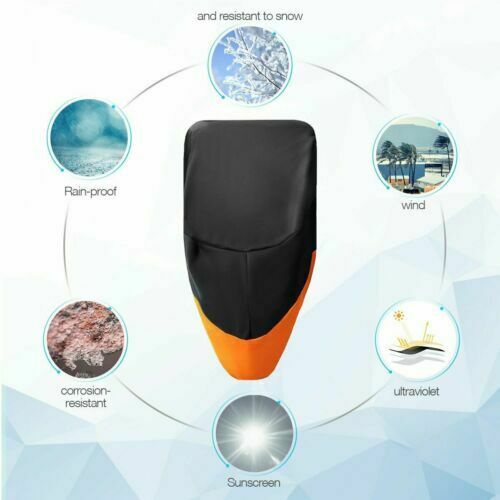 One XXXL Size Black Orange Motorcycle Cover Rain Dust Protector Bike Universal