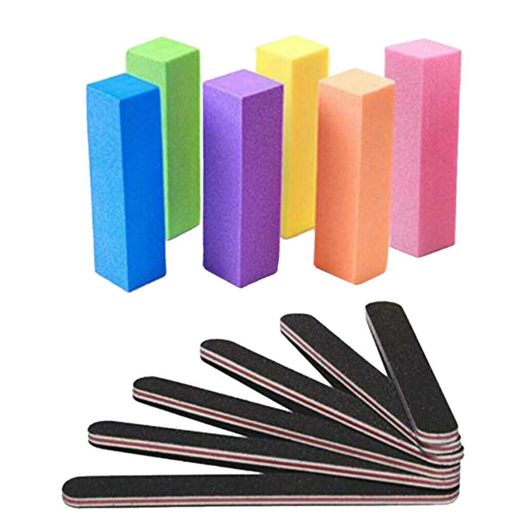 12Set 4-Way Nail Remover Sponge Buffer Block Nails File Polishing Buffing
