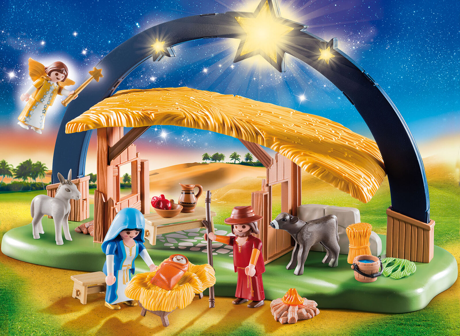 9494 Playmobil Christmas Illuminating Nativity Manger with Fold-Out Feet Other S