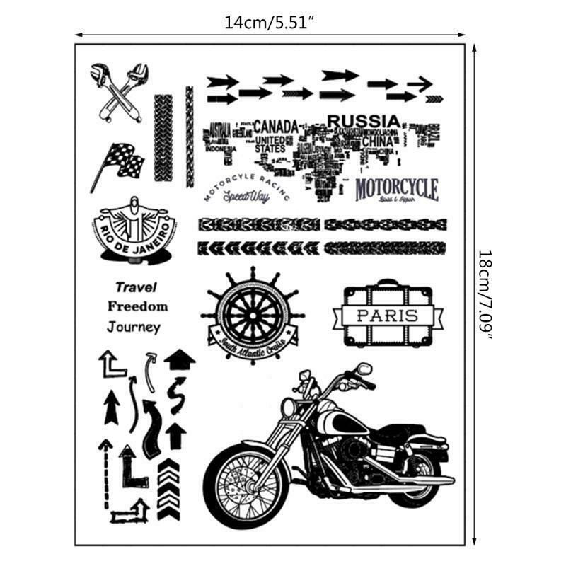 Motorcycle Travel Silicone Clear Seal Stamp DIY Scrapbooking Embossing Photo