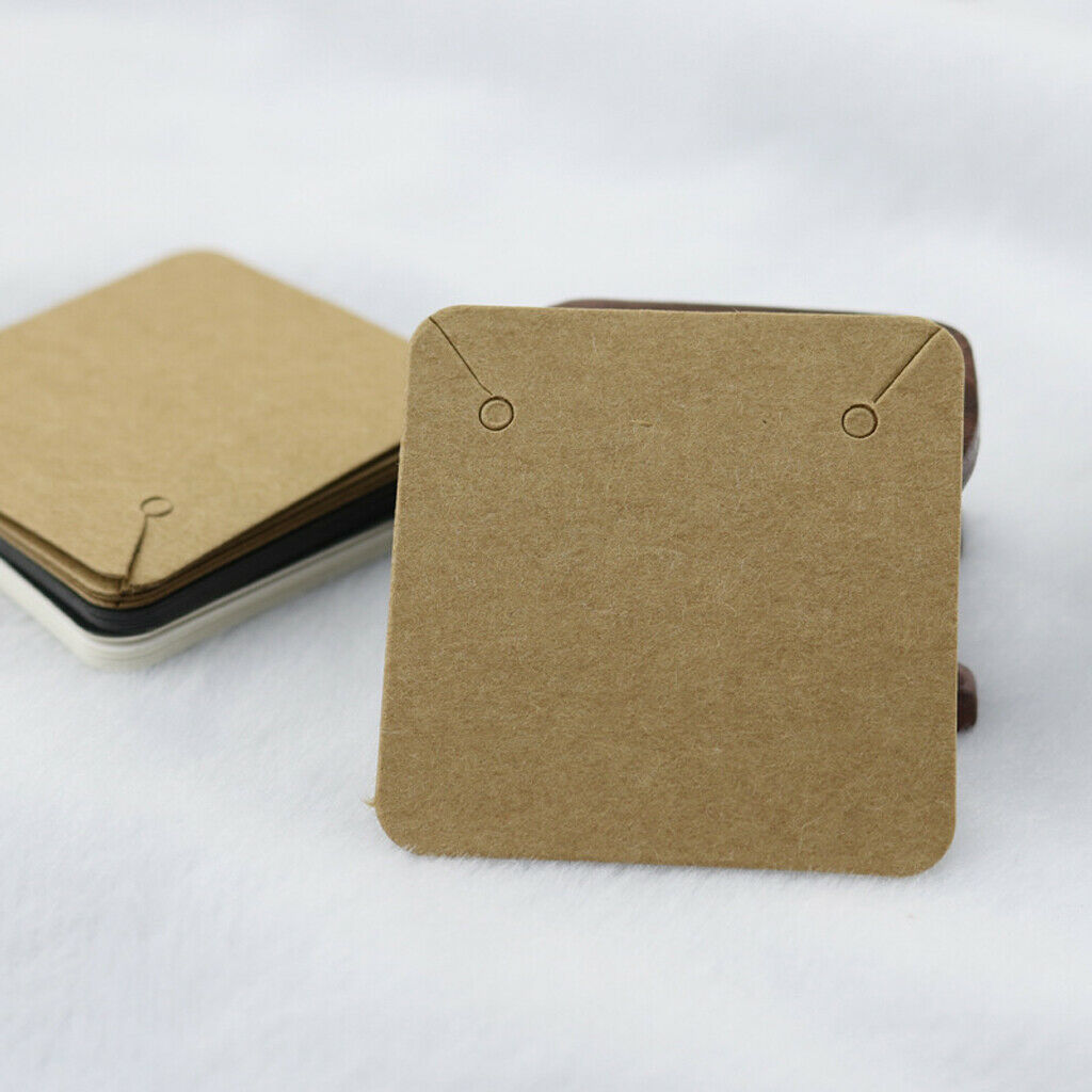 100 Pieces Blank Kraft Paper Cardboard Necklace Display Holder Cards Tags
