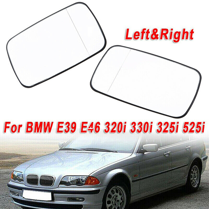 1 Pair Side Mirror Glass Heated Fits BMW E39 E46 323i 330xi 325i 525i 1998-2006