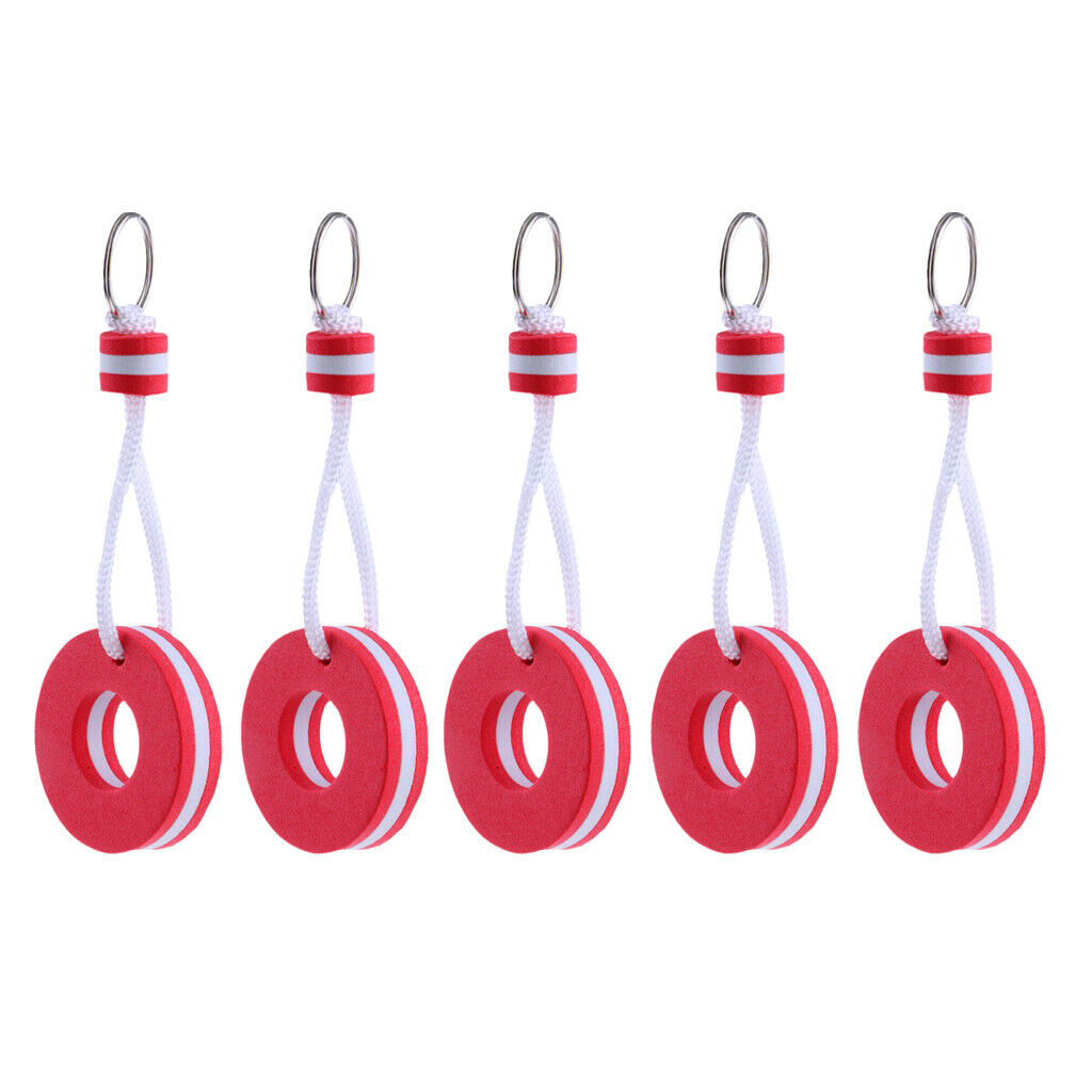5x Creative Foam Buoyant Floating Charms Keychain Key Ring Ships Buoy Red
