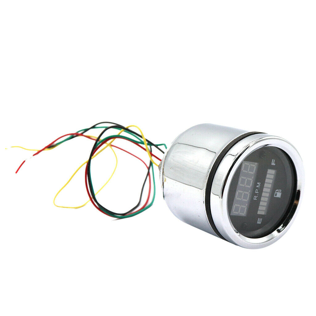 52mm Motorcycle Retro Tachometer Oil Fuel Level Gauge 2 in 1 Meter
