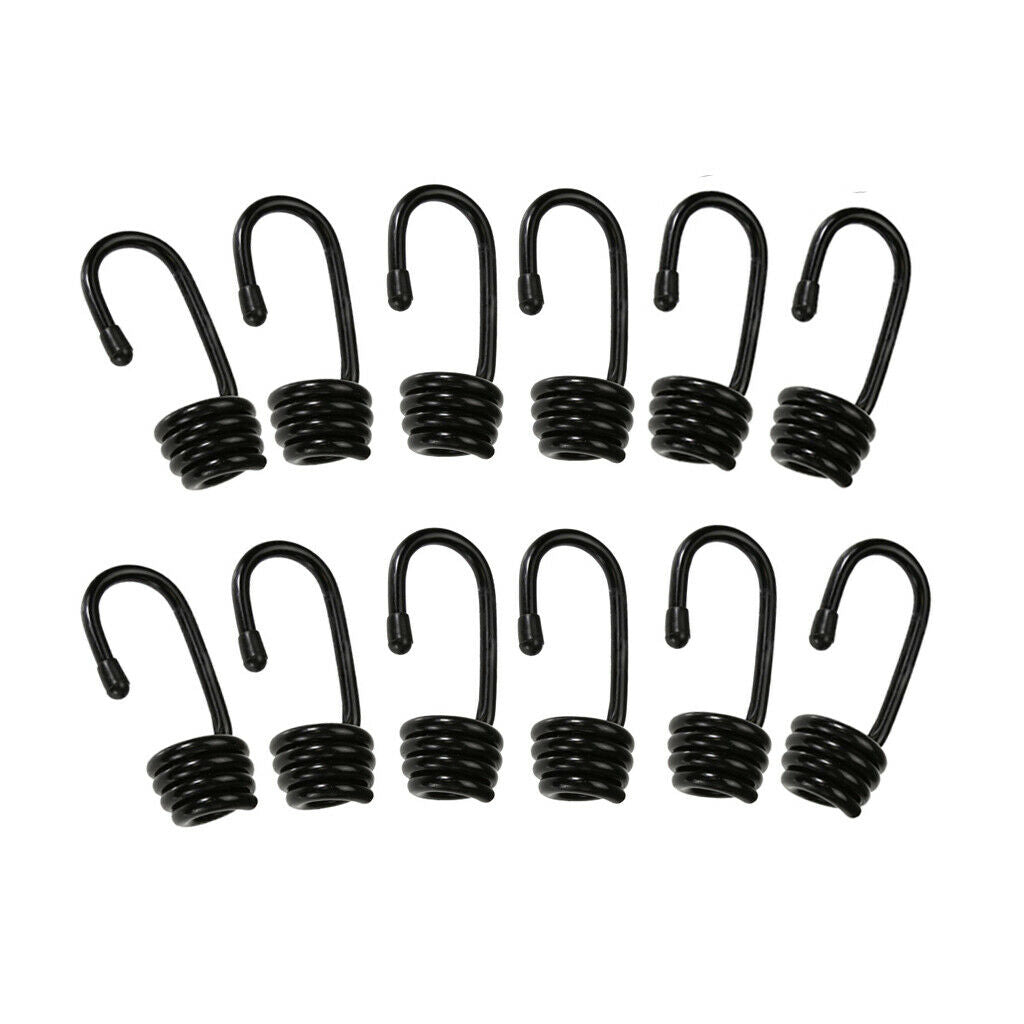24Pcs Heavy Duty Bungee End Spring Hooks 6mm Elastic Rope Clips For Kayak