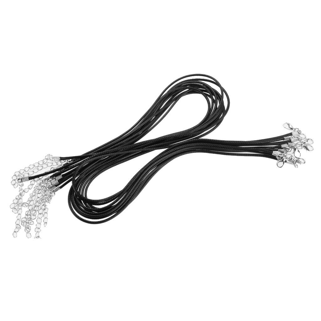 10 Pcs 2mm Waxed Necklace Rope Cord with Lobster Clasp for Jewelry Making