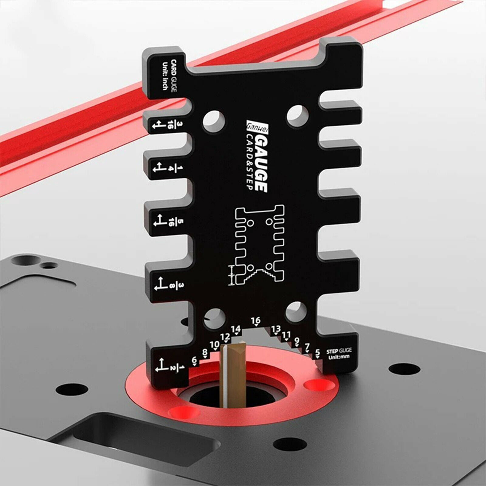 Aluminum Alloy Dovetail Tenon Caliper Mortise Card Measuring Gauge Ruler