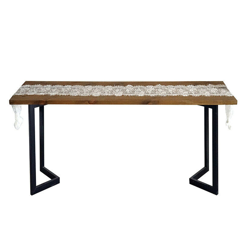 White Lace Tablecloth Floral Embroidery Table Runner Rectangle Dining Room Decor
