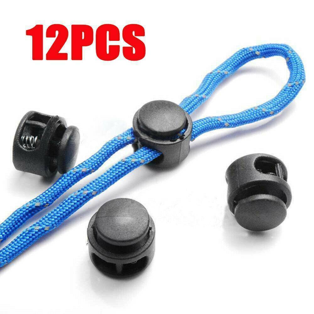 12x Cord lock 5mm toggle stopper clip clamp drawstring buckle spring catch Lots