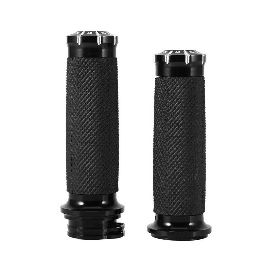 Pair 1" Motorcycle Handlebar End Hand Grips For Kawasaki Cruiser Chopper