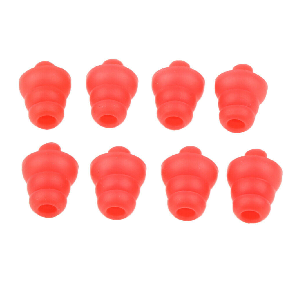 4 Pairs Silicone Earplug Airplane Travel Noise Cancelling Ear Plugs Red