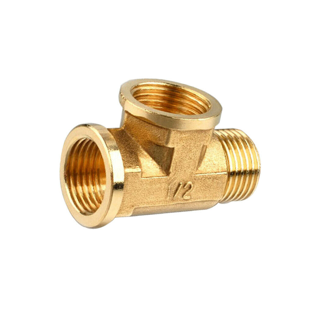 1/2" Anti-Burst Brass Tee Fitting / Pipeline Connector Female Male / 3 Way