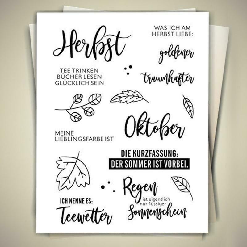 German Word DIY Silicone Clear Stamp Cling Seal Scrapbook Embossing Album Craft