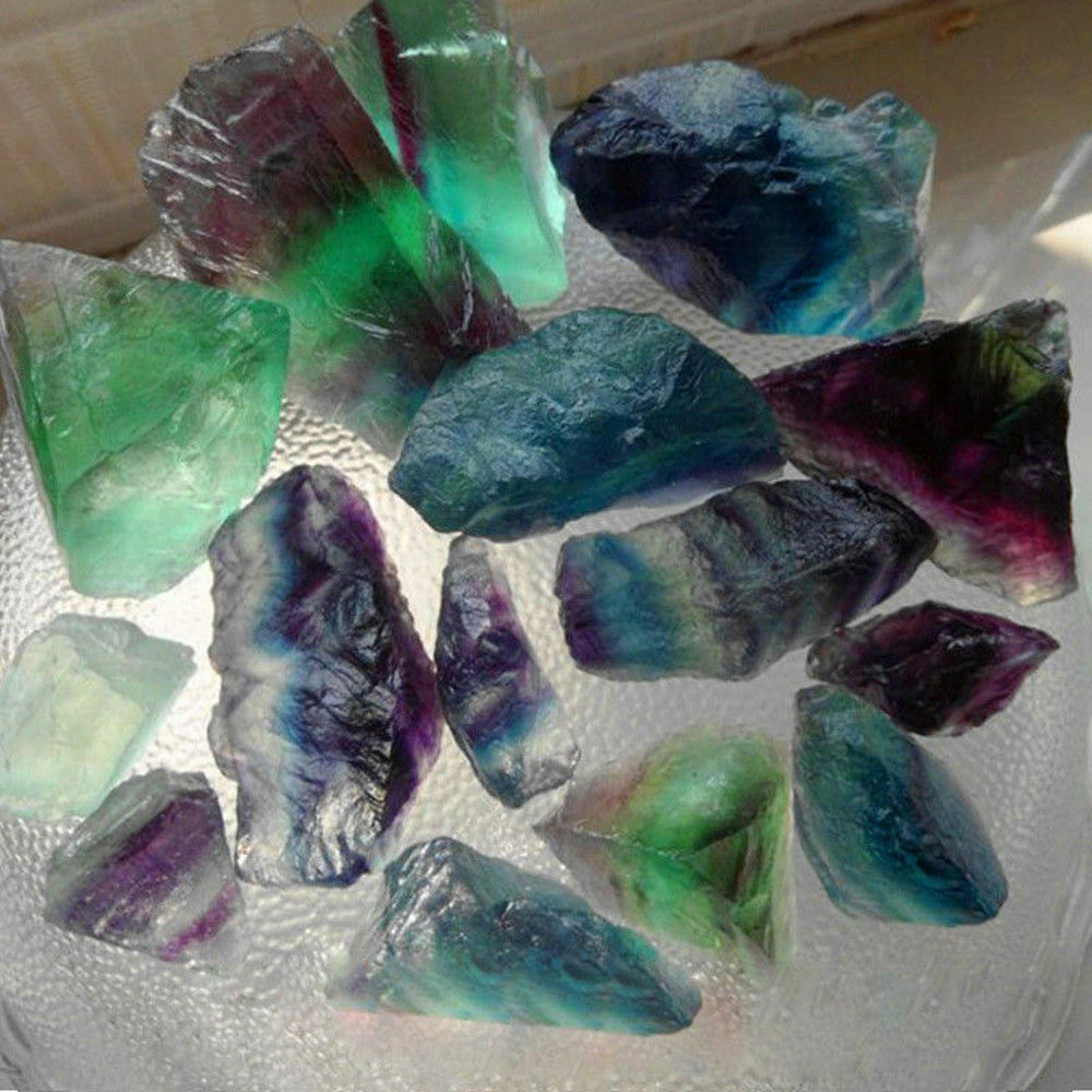 Natural Fluorite Quartz Crystal Stones Rough Polished Gravel Rock Crystals New