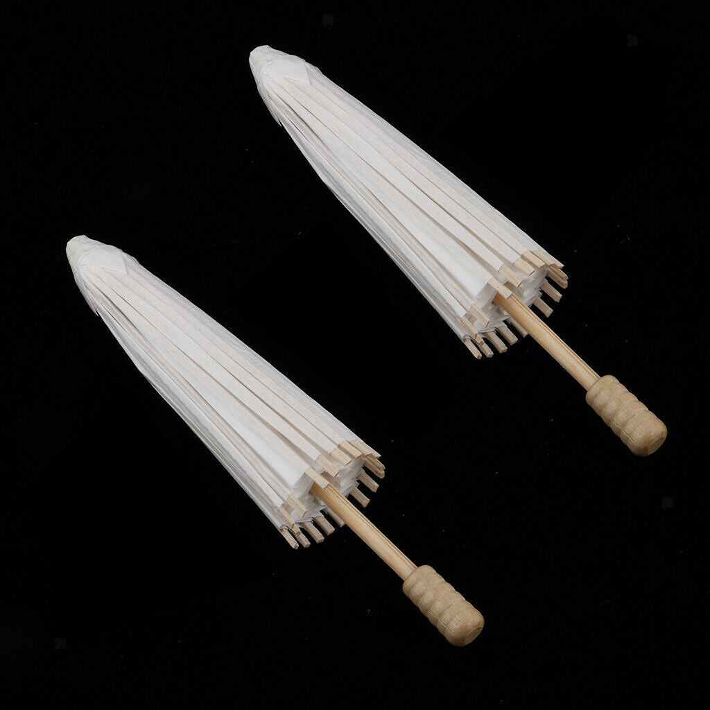 2 Sets Chinese Style Blank Oil Paper Umbrella for Children Kids DIY Graffiti