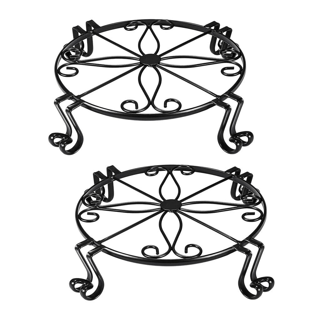 2pcs Metal Plant Stand Indoor Outdoor Flower Pot Supports Rack for Patio