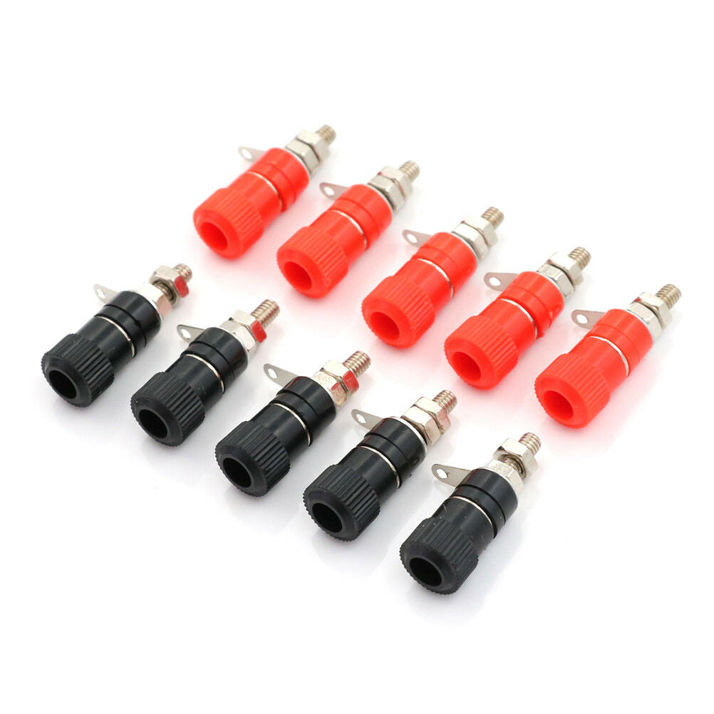 10pcs Red + Black Binding Post for 4mm Banana Plug Power Supply Terminal N.Z XC