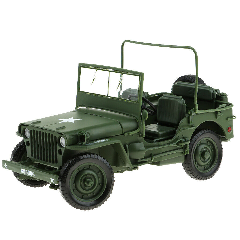 1:18 Metal Willys WWII Jeep SUV Car Military Toys Collectibles Party Favors
