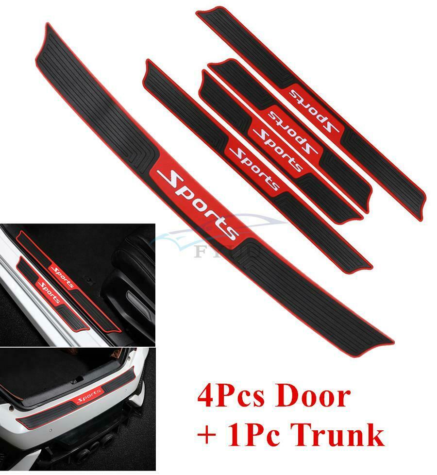 4PCS Universal Car Rear Bumper Anti-slip Mat Door sill Anti-scratch Strip Black