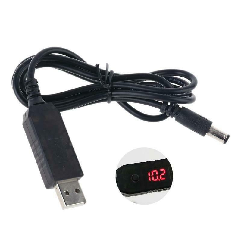 QC3.0 USB to 5V 9V 12V Adjustable Voltage 5.5x2.5mm Power Cable for Router LED