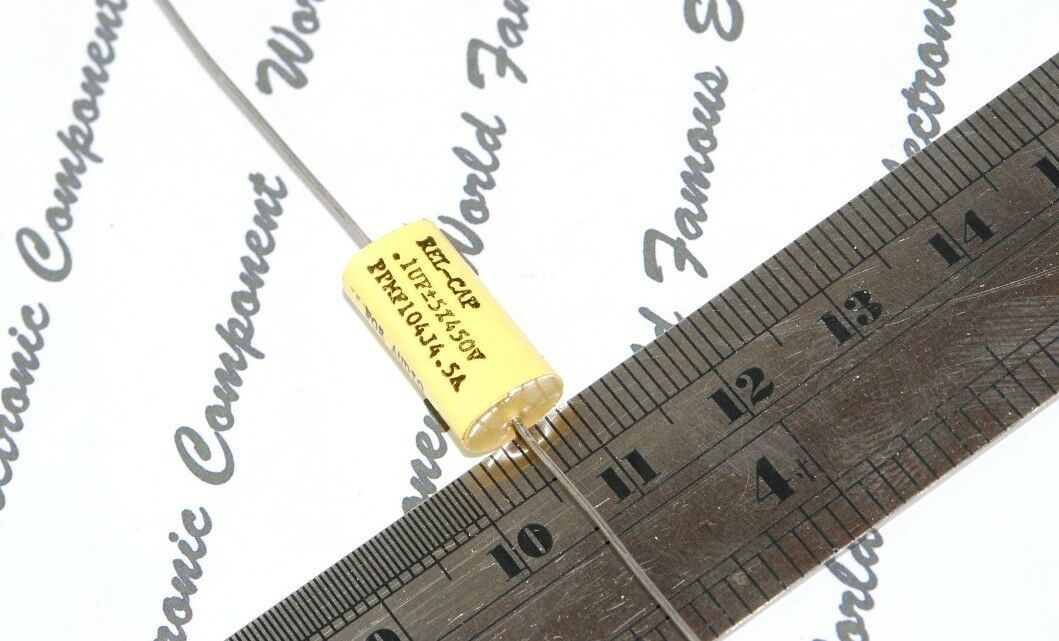 1pcs - REL-CAP PPMF 0.1uF (0.1µF 100nF) 450V 5% Axial Capacitor - FOR AUDIO