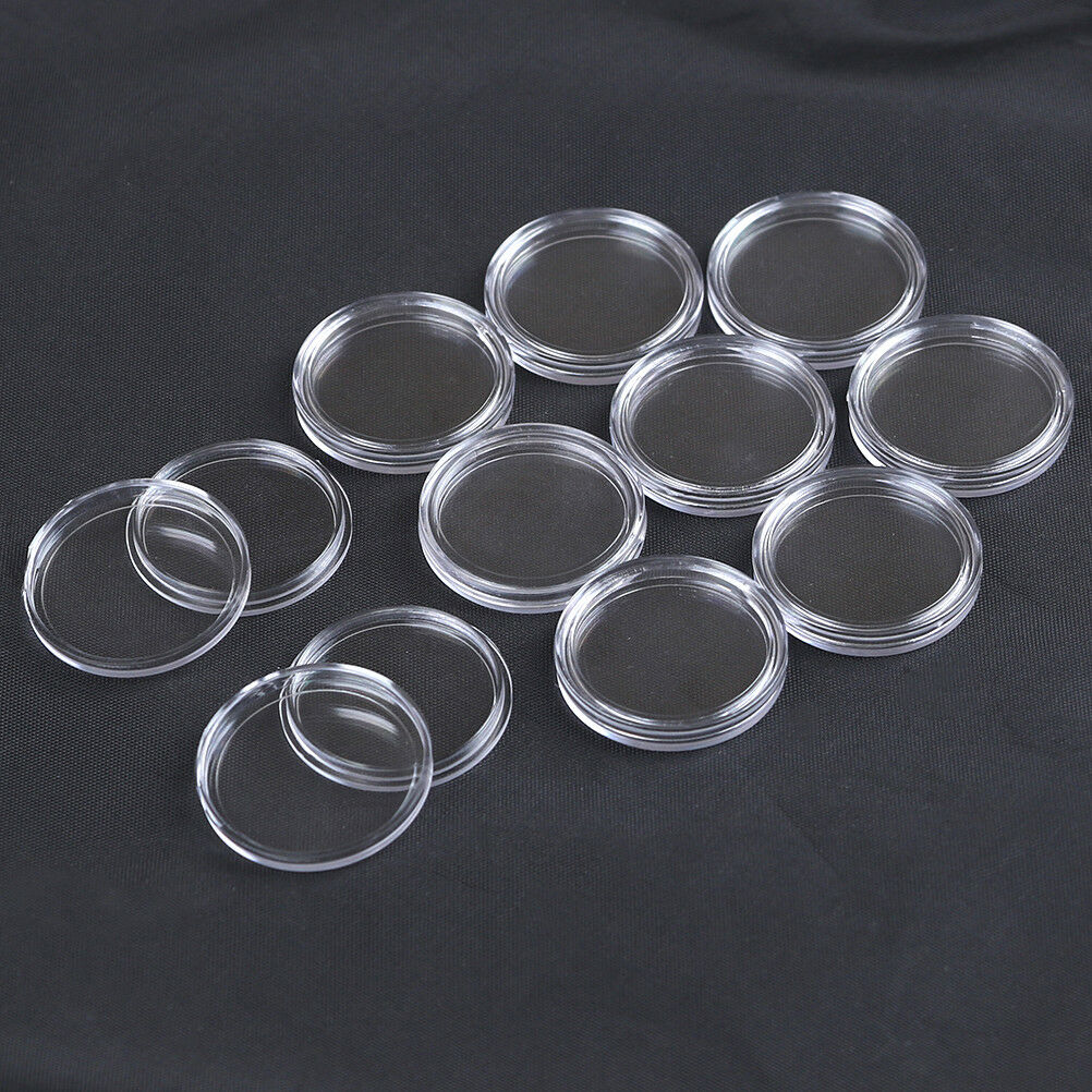 10Pcs 25mm Applied Clear Round Cases Coin Storage Boxes Capsules Holde.l8