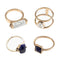 Set Of 4 Unisex Ring Finger Ring Retro Double Ring Band Ring Thumb Ring With
