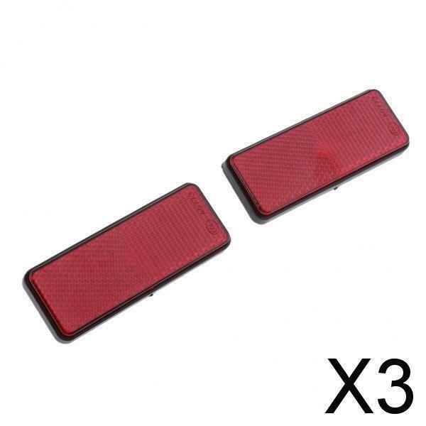 3X 2x Red Rectangle Reflectors Universal for Motorcycle ATV Dirt Bike