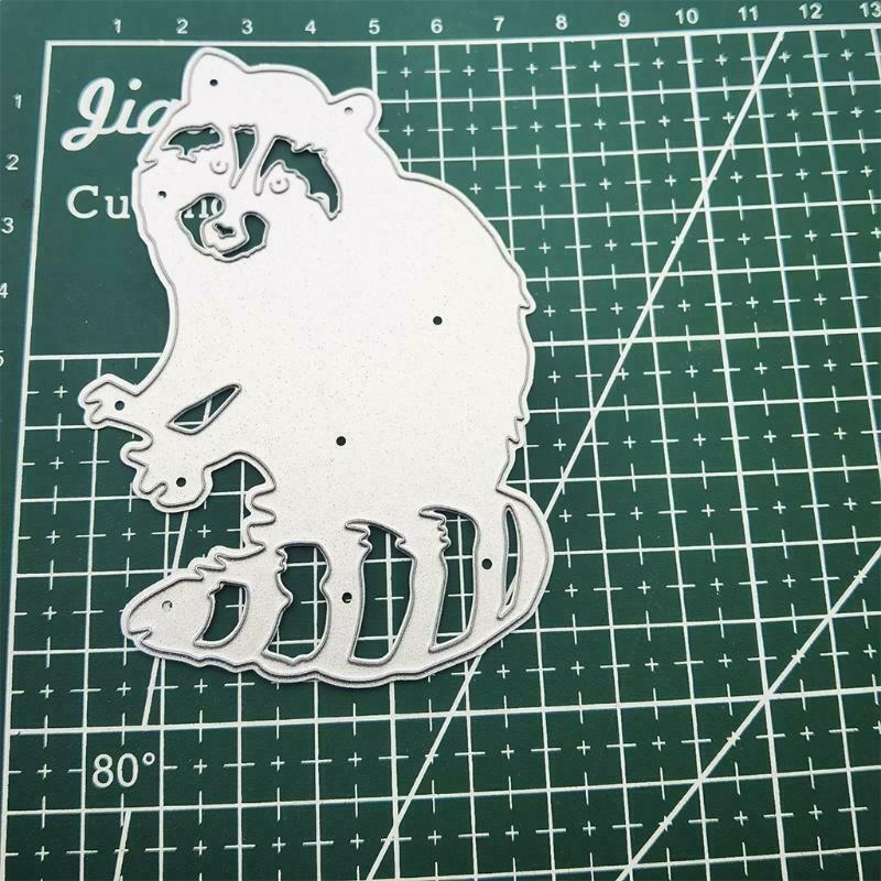Cute Little Raccoon Silhouette Carbon Steel Cutting Dies DIY Scrapbooking Photo