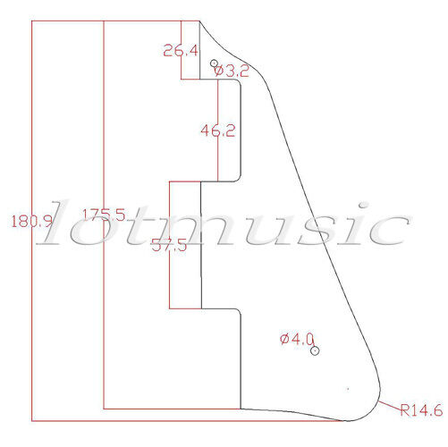 Guitar Pickguard Scratch Plate With Black Bracket for Guitar Parts Red Mirror