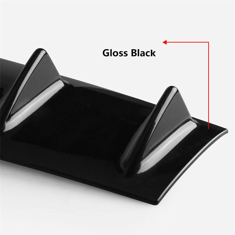 Car Rear Body Bumper Diffuser Shark Fin PU Spoiler Gloss Black Stylish Design