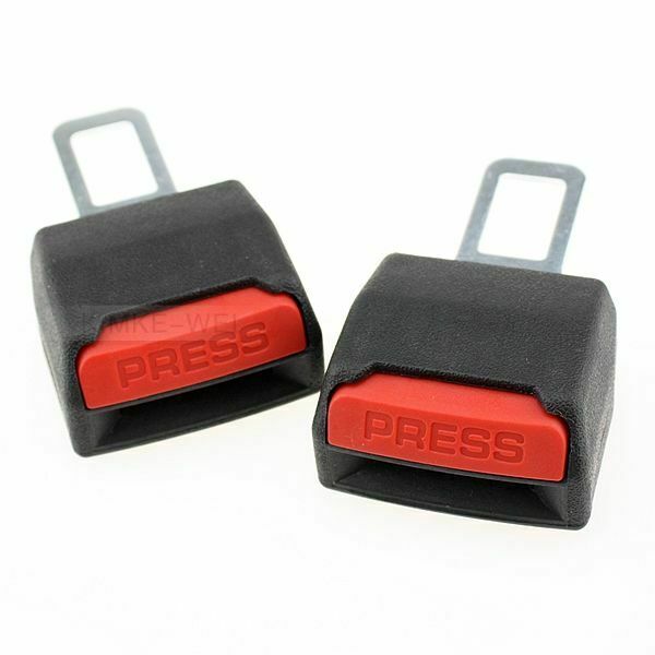 2x Universal Car Safety Belt Clip-in Buckle Extender Extension Black