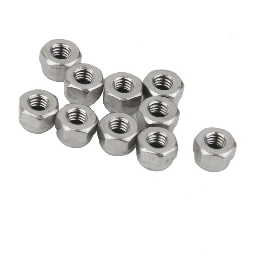 10Pcs M3 A2 Stainless Steel Nylon Insert Hex Lock Nuts to Fit Metric Bolts