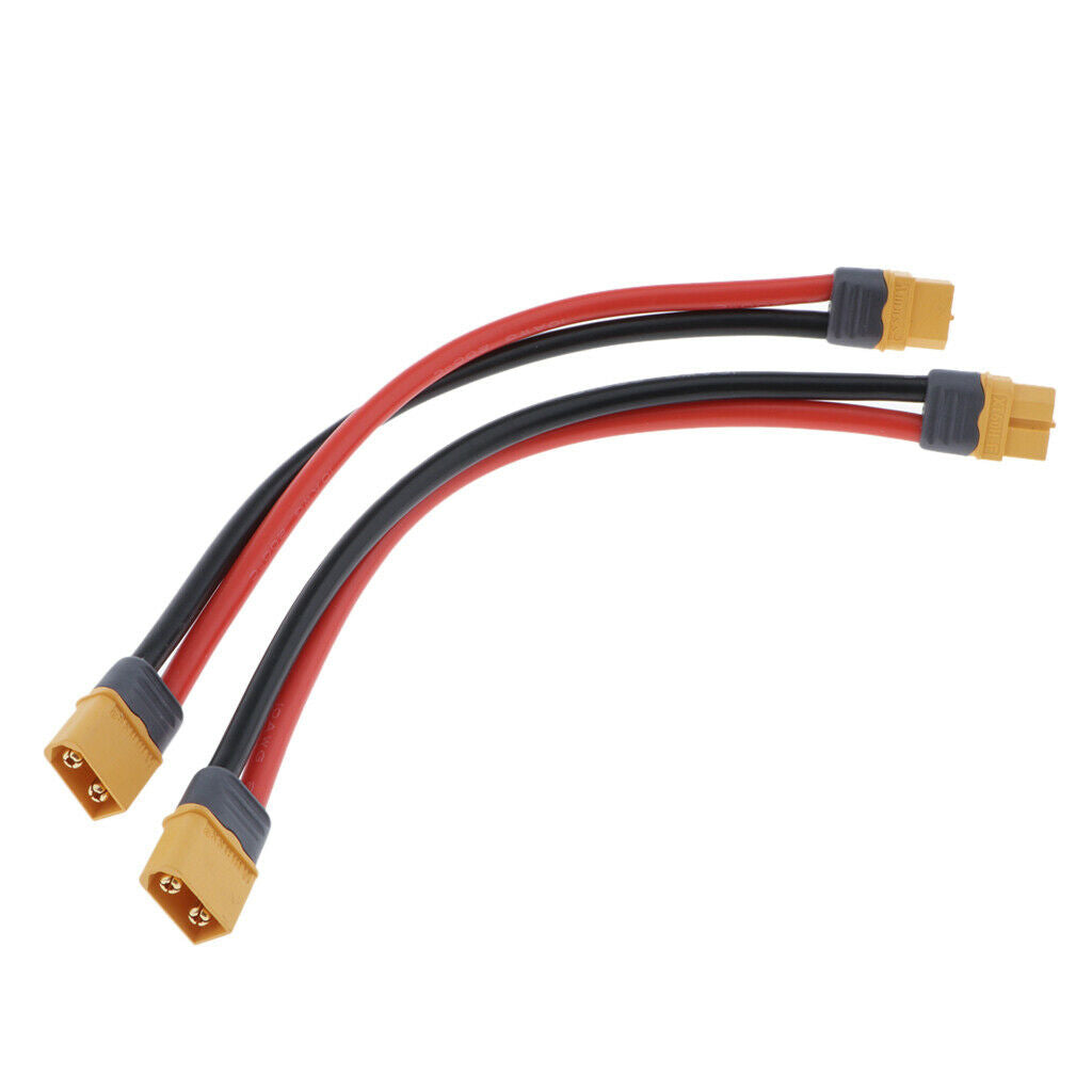 Pack of 2 RC Battery 10AWG XT60 Plug Male Female Extension Cable Wire 7.87''