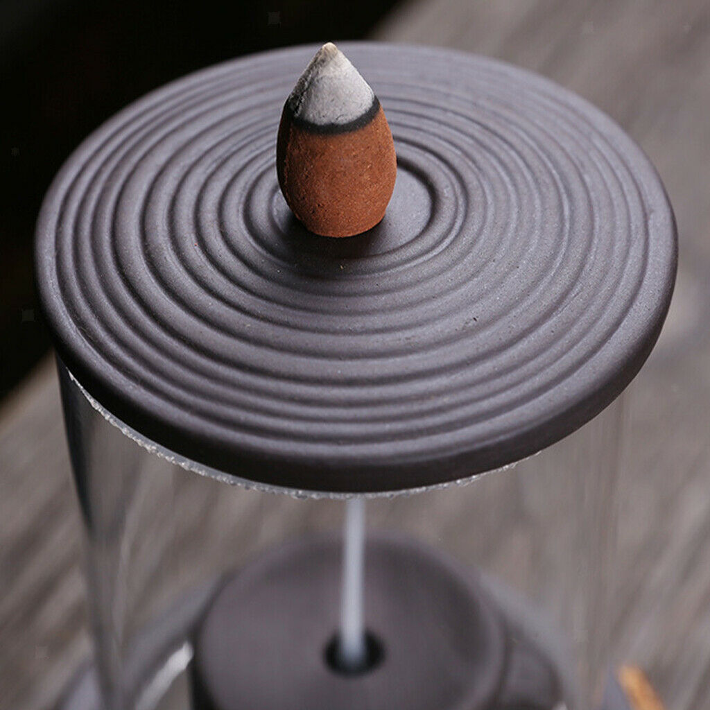 Handmade Backflow Incense Burner Ceramic Waterfall Incense Holder SPA Gift
