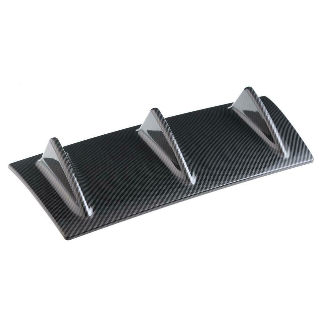 Style Universal Rear Bumper Lip Diffuser Gloss Black Mini Spoiler ABS 3 fin