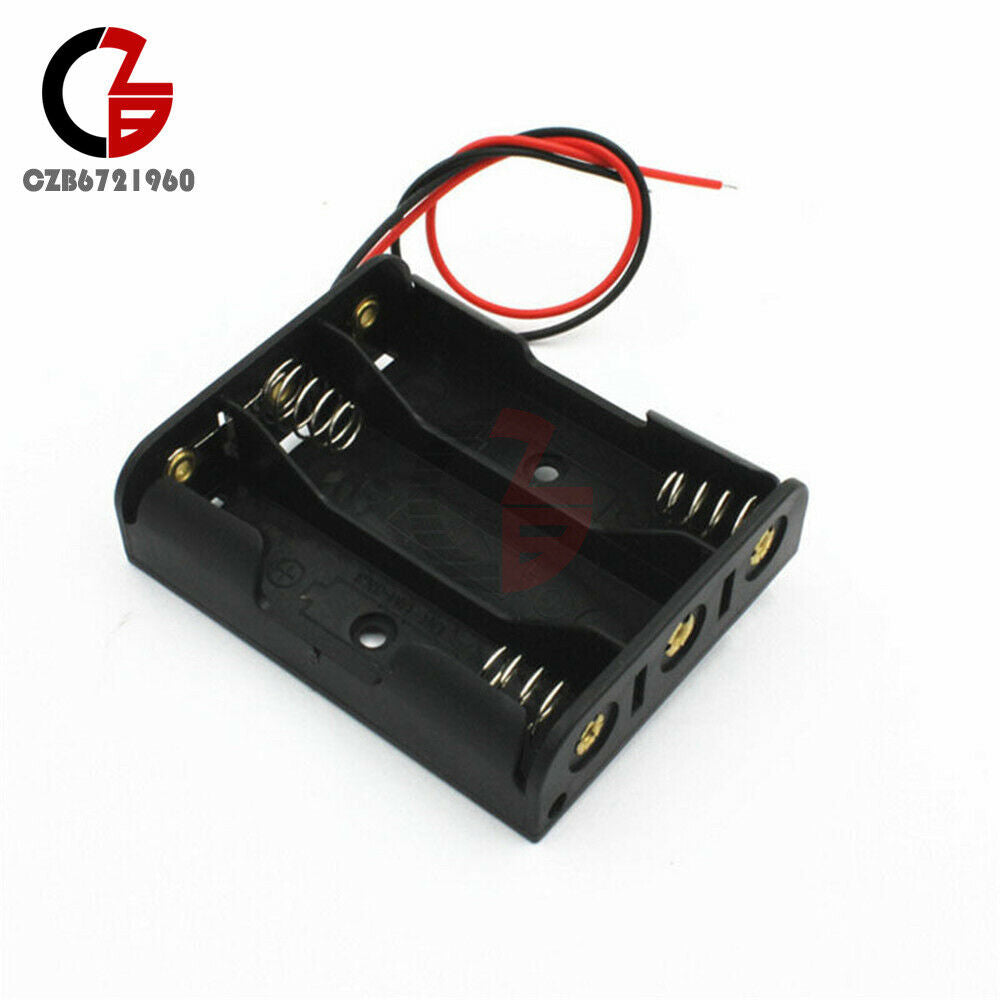 2PCS Plastic Case Battery Storage Holder Box with Wire Leads for 3 X AA 4.5V