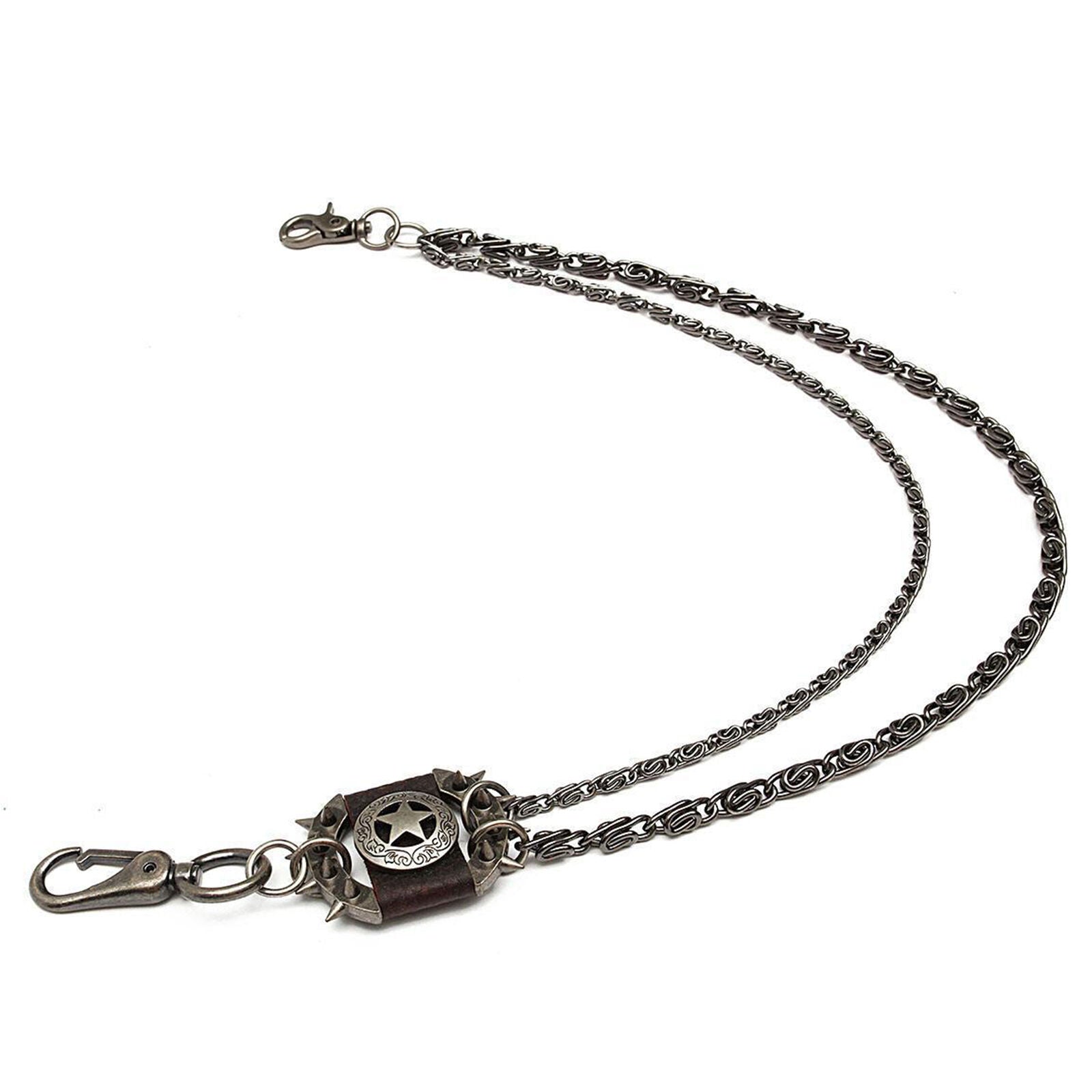 Men's Brown Iron Star Wallet Chain Biker Trucker Punk Heavy Metal Jean Chain