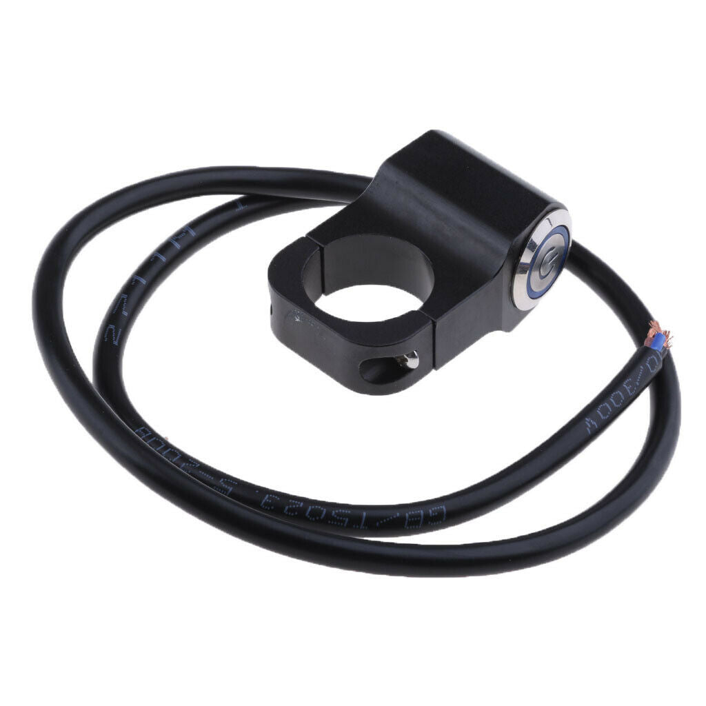 Blue Handlebar Headlight ON/OFF Aluminum Alloy Push Button Switch Universal for