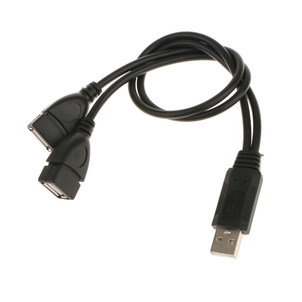 USB 2.0 Male To Dual USB Female   Y Splitter Hub Power Cord Adapter