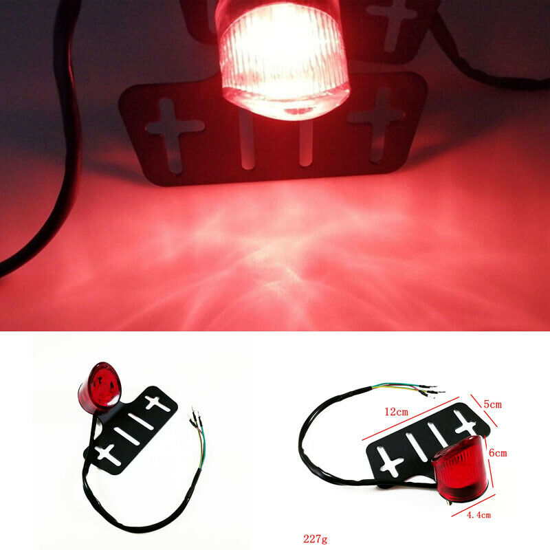 12V Motorcycle Bikes Retro Fender License Plate LED Brake Stop Rear Turn Light