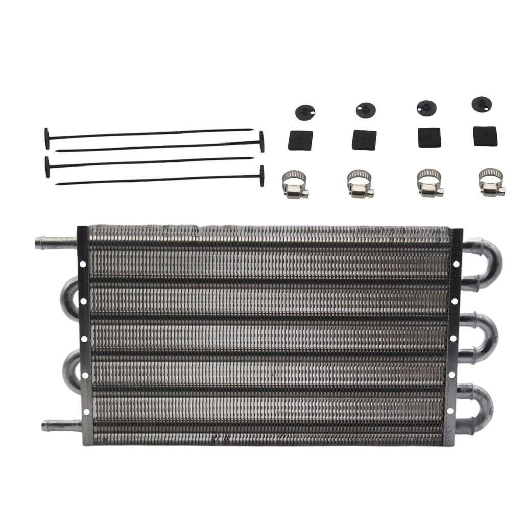 6 Row Car Radiator Remote Aluminum Transmission Oil Cooler + Hose
