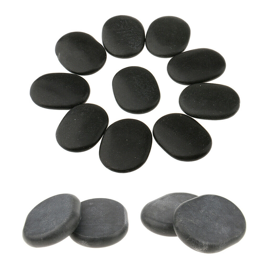 14 pcs/ Set Hot Spa Rock Basalt Therapy Massage   Natural Stones Black