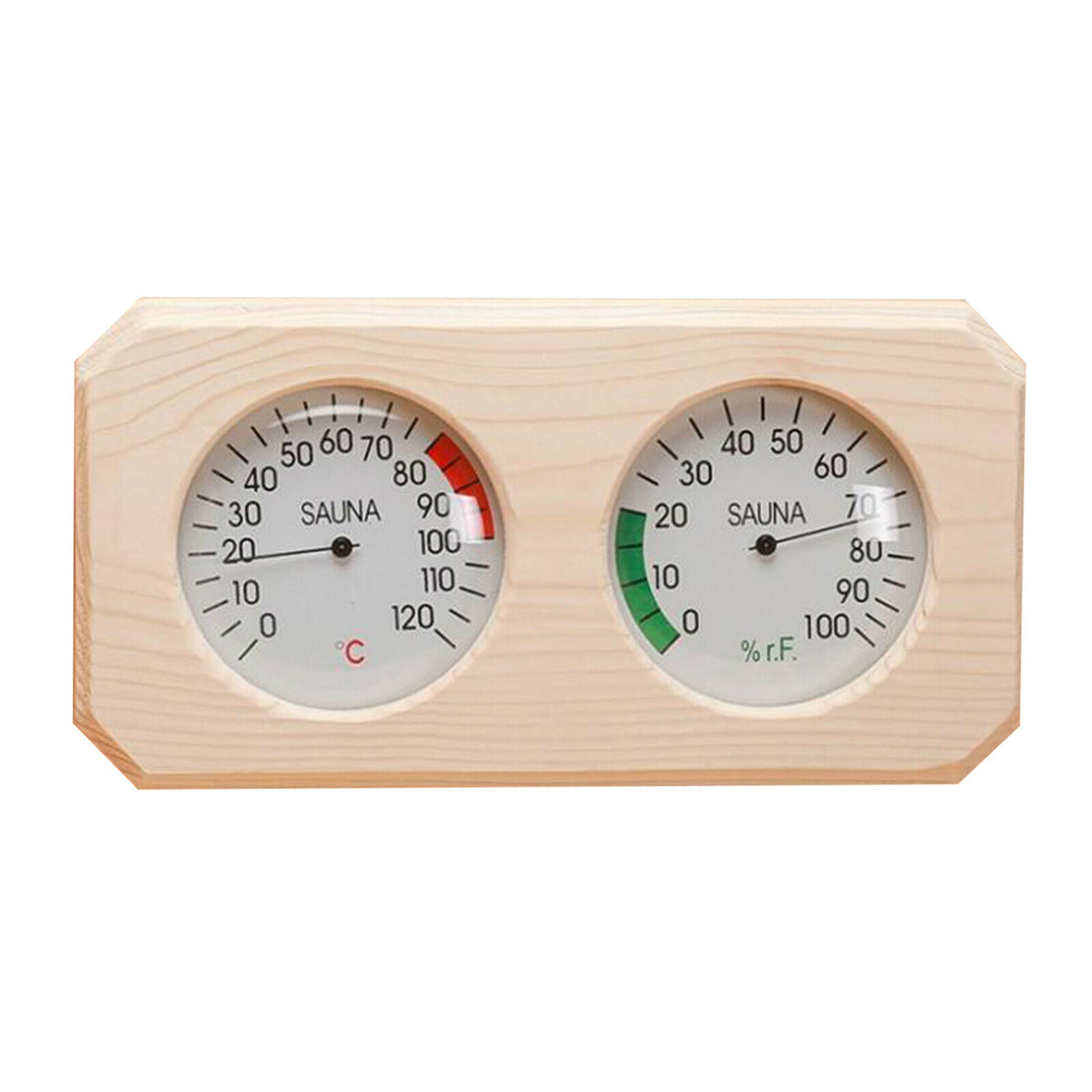 2 in 1 Pine Wooden Sauna Hygrothermograph Thermometer Celsius Hygrometer