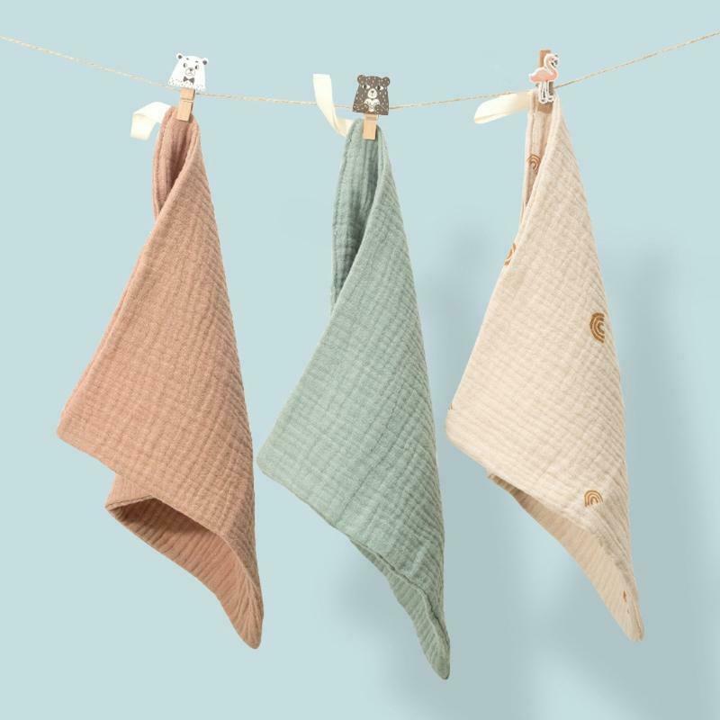 5 Pcs Towel Baby Facecloth Bath Towel Handkerchief Cotton Burp Cloth Washcloth