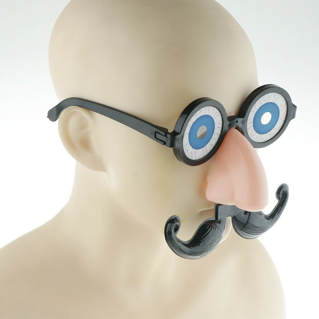 2 Pieces Funny Eyes Glasses Nose Mustache Pinocchio Party Prank Costume Prop