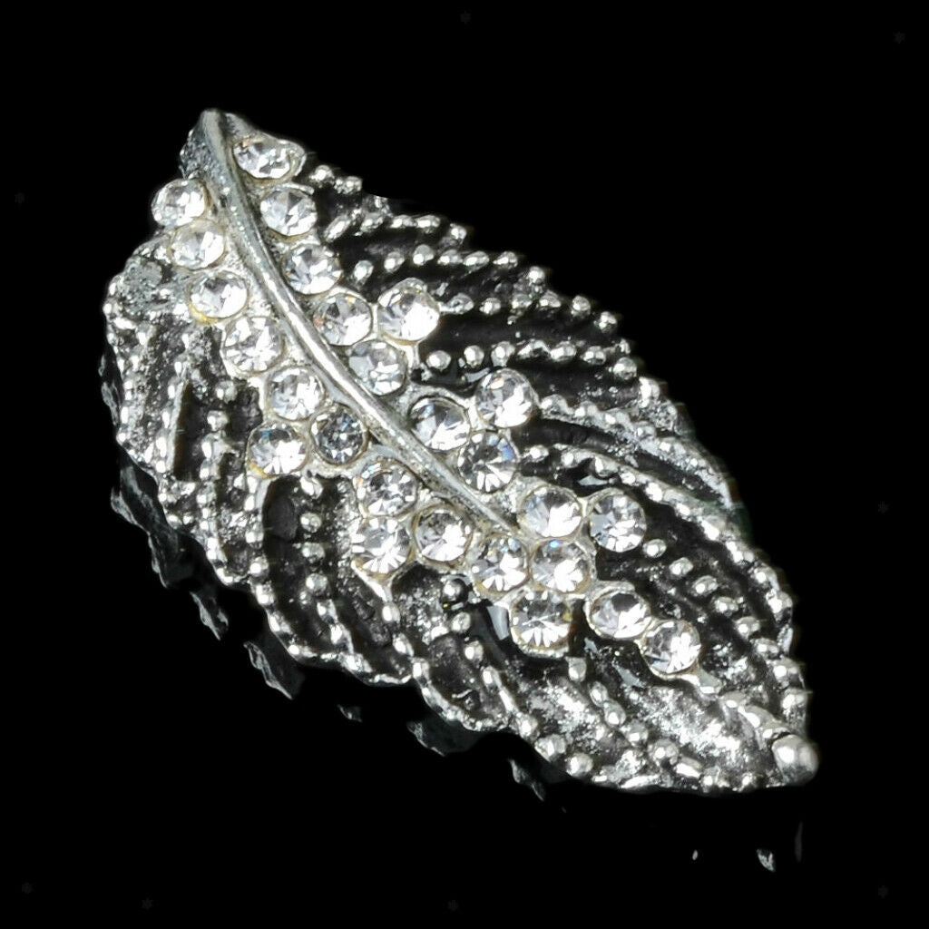 10pcs Flatback Crystal Rhinestone Leaf Wedding Decor Buttons Embellishments